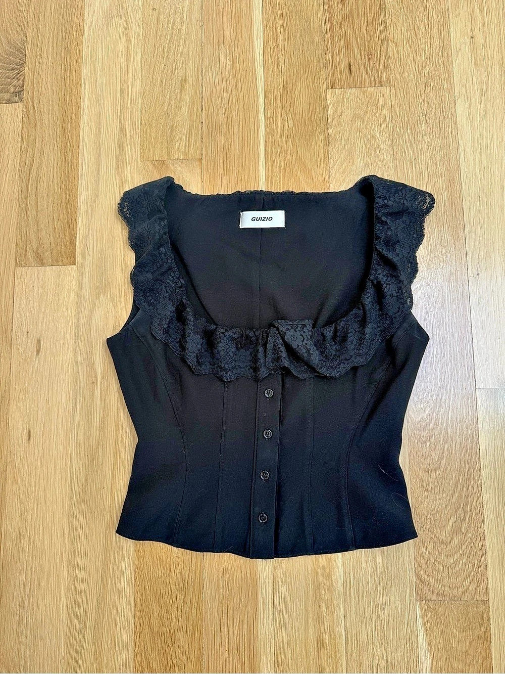 Guizio Black Lace Paloma Top Size XS Like New - Picture 2 of 5
